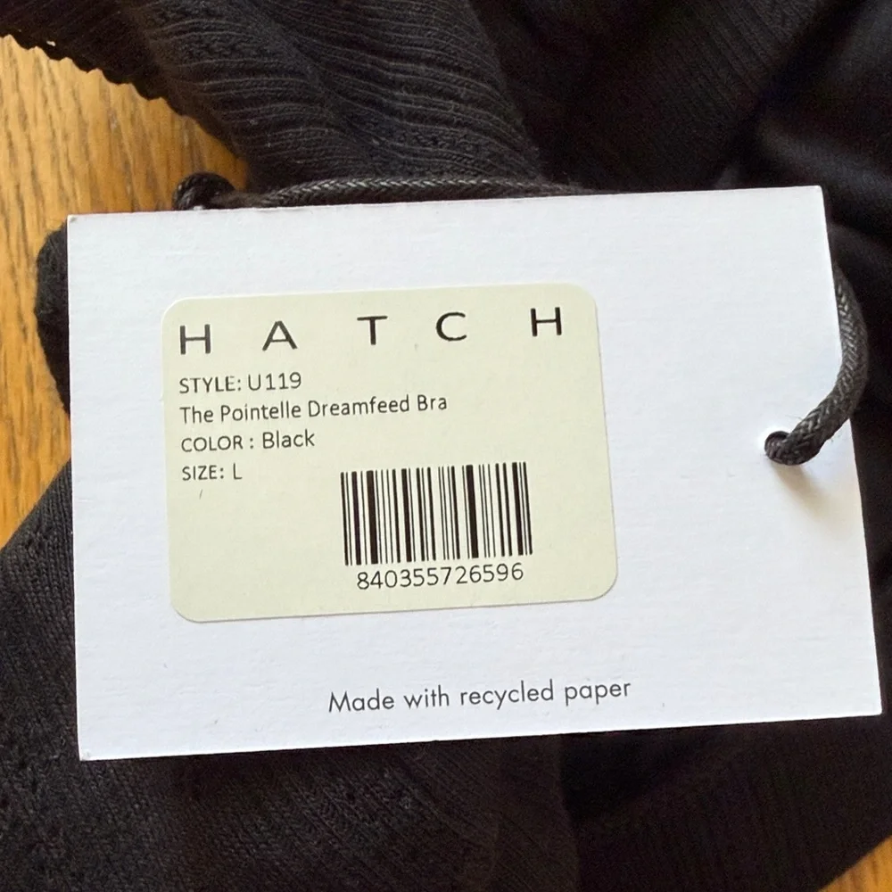 Two Hatch Dream Feed Pointelle Black Bras - Picture 6 of 6